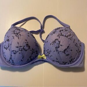 Victoria's Secret Body by Victoria Sexy blue lac Padded Push Up Bra Size 36D